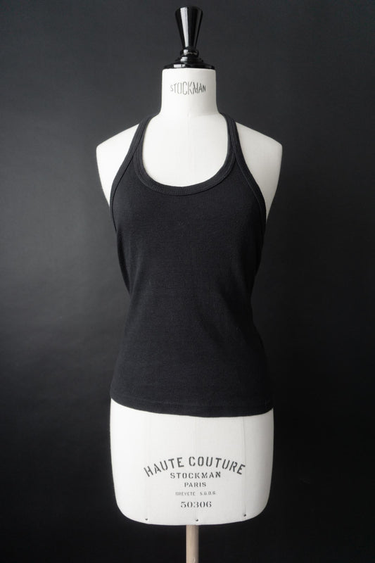 Vintage 70s Neckholder Tanktop, Baumwolle, S–M