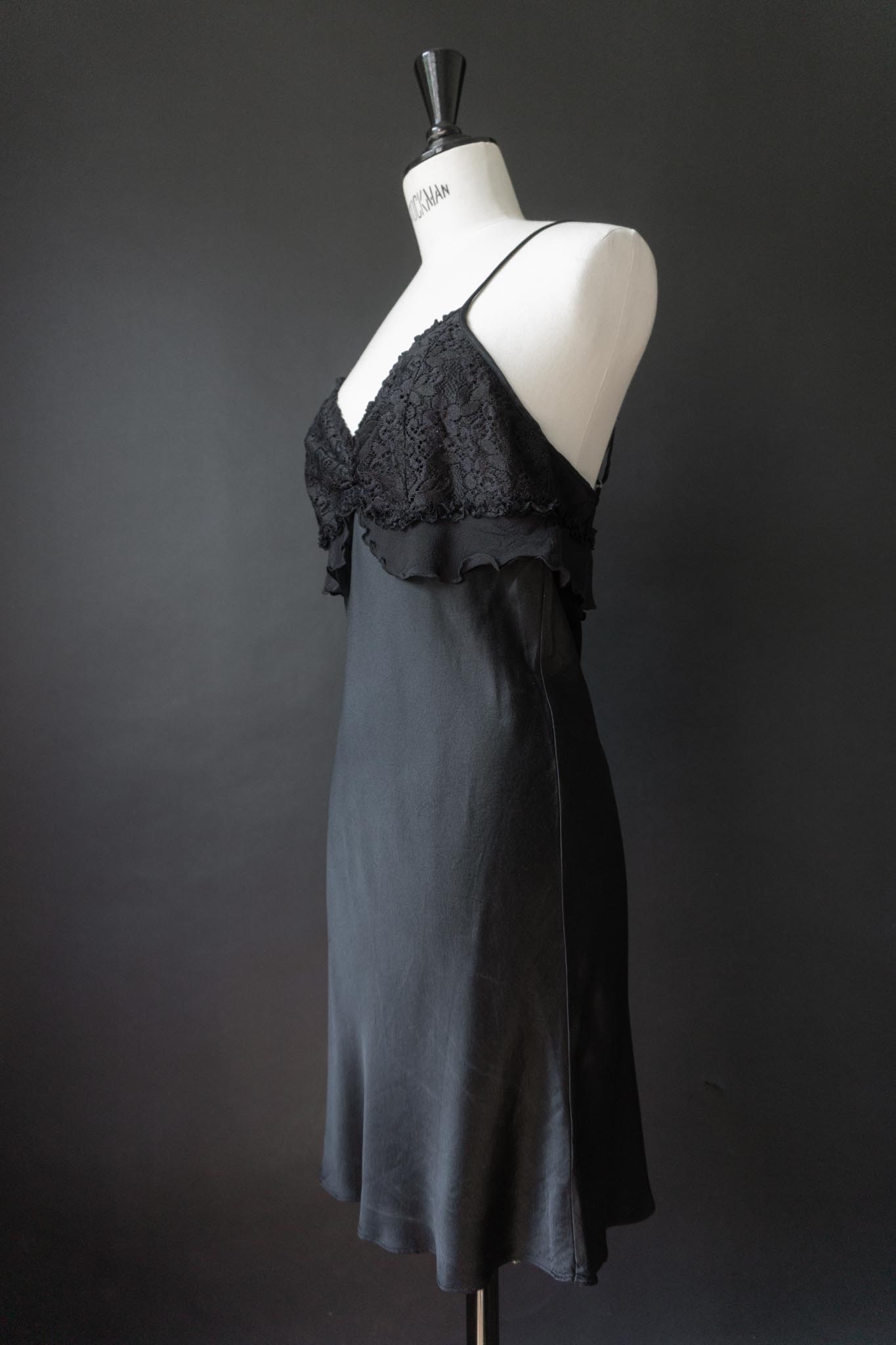 Vintage 90s Slipdress, Seide, S–M