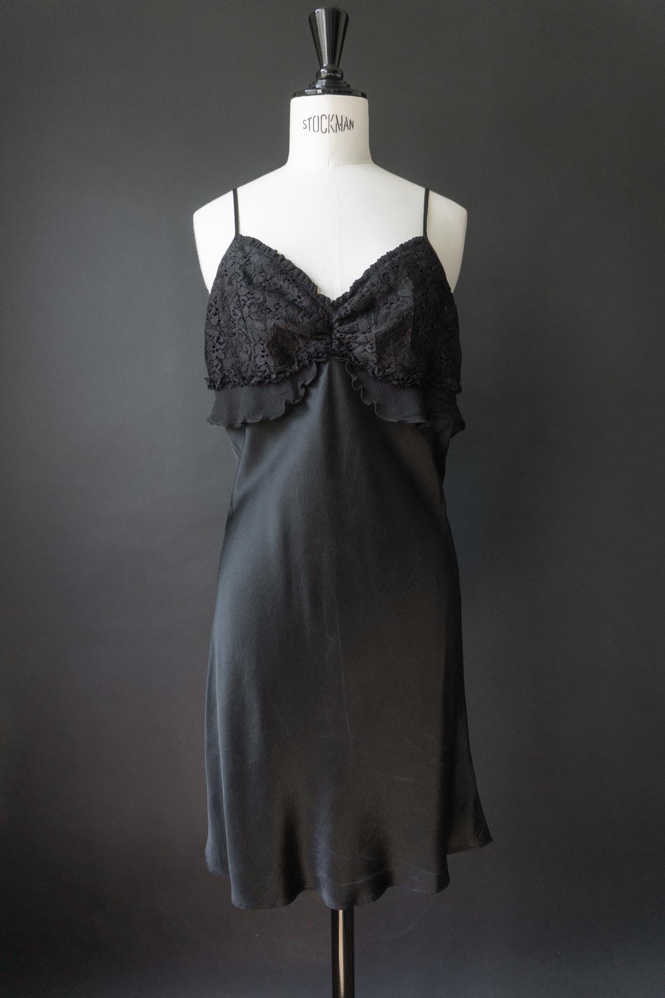 Vintage 90s Slipdress, Seide, S–M