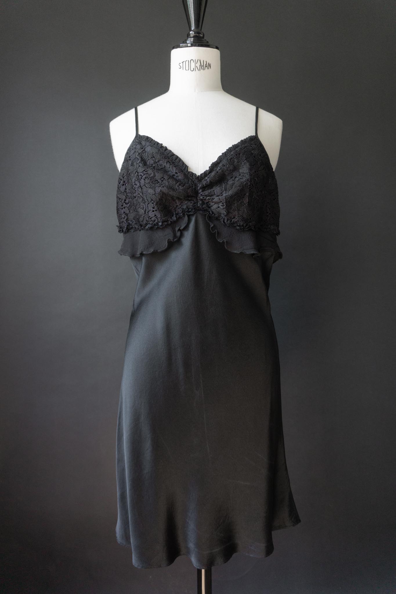 Vintage 90s Slipdress, Seide, S–M