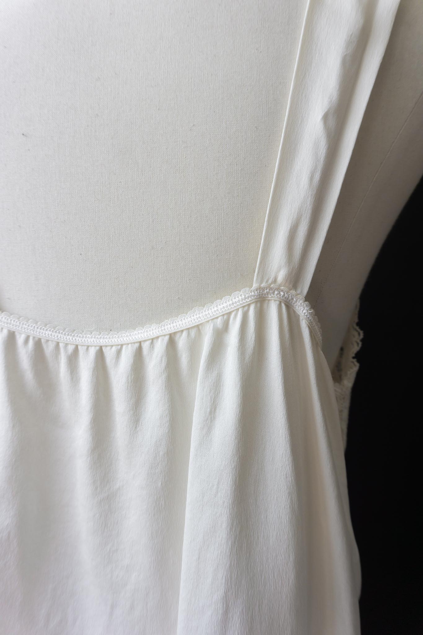 Vintage Lingerie Top, Seide, Creme, S–M