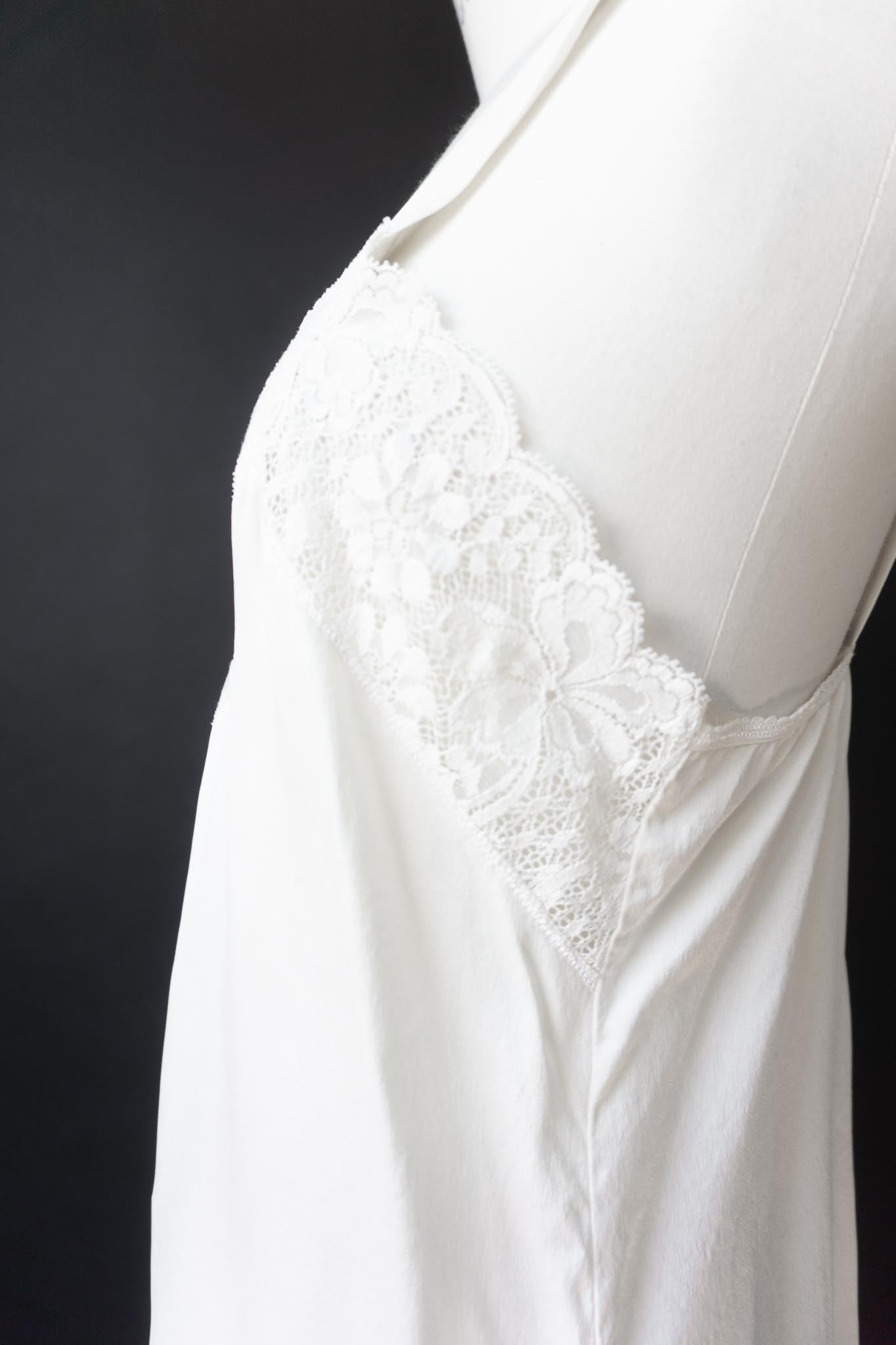 Vintage Lingerie Top, Seide, Creme, S–M