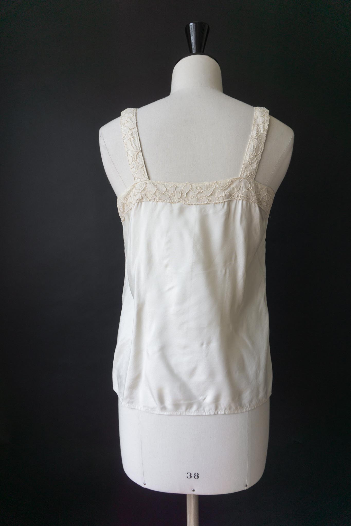 Vintage Lingerie Top, Spitze, Creme, S–M