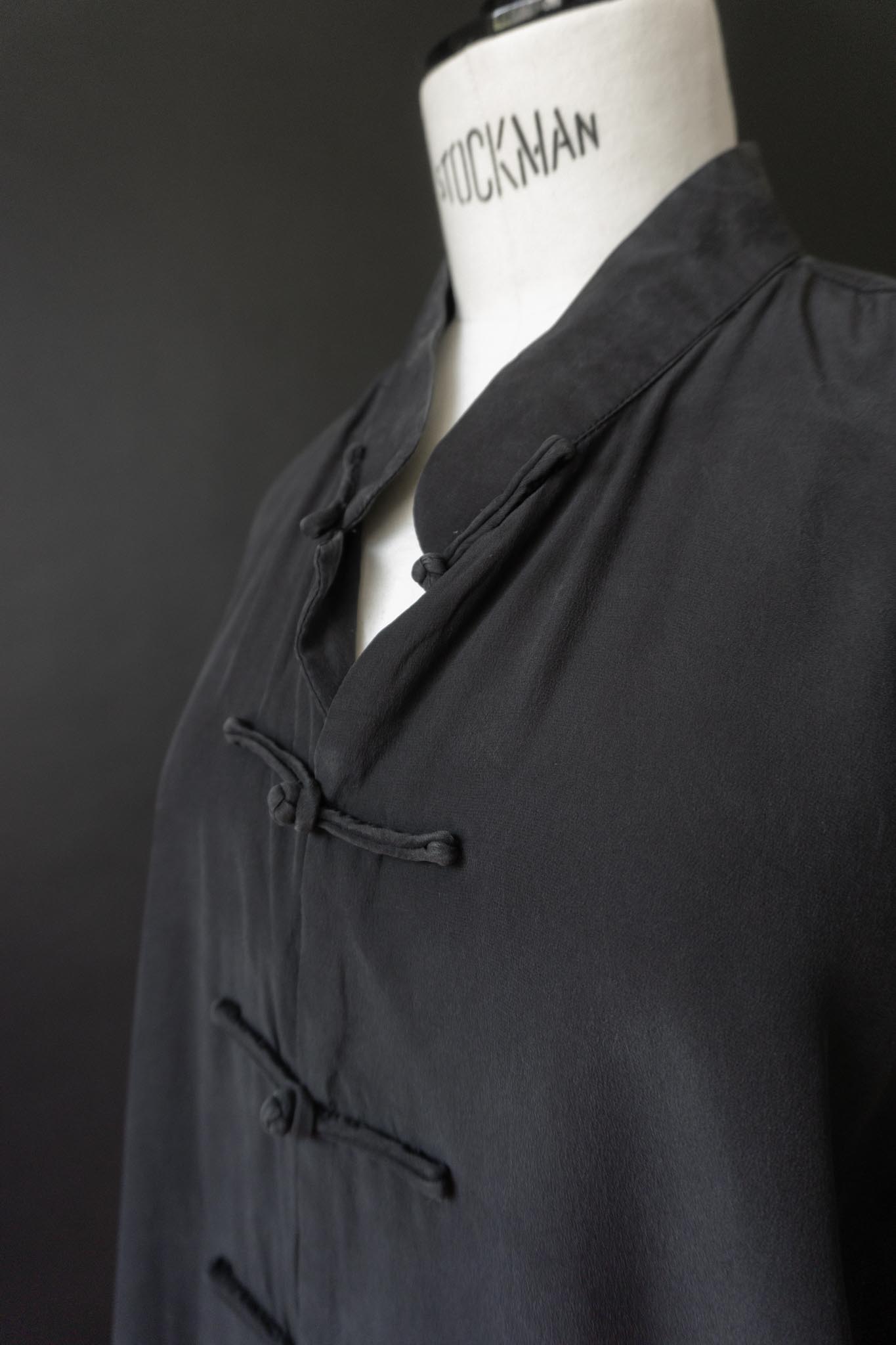 Vintage 90s Bluse, Seide, Mandarin Verschlüsse, M–L