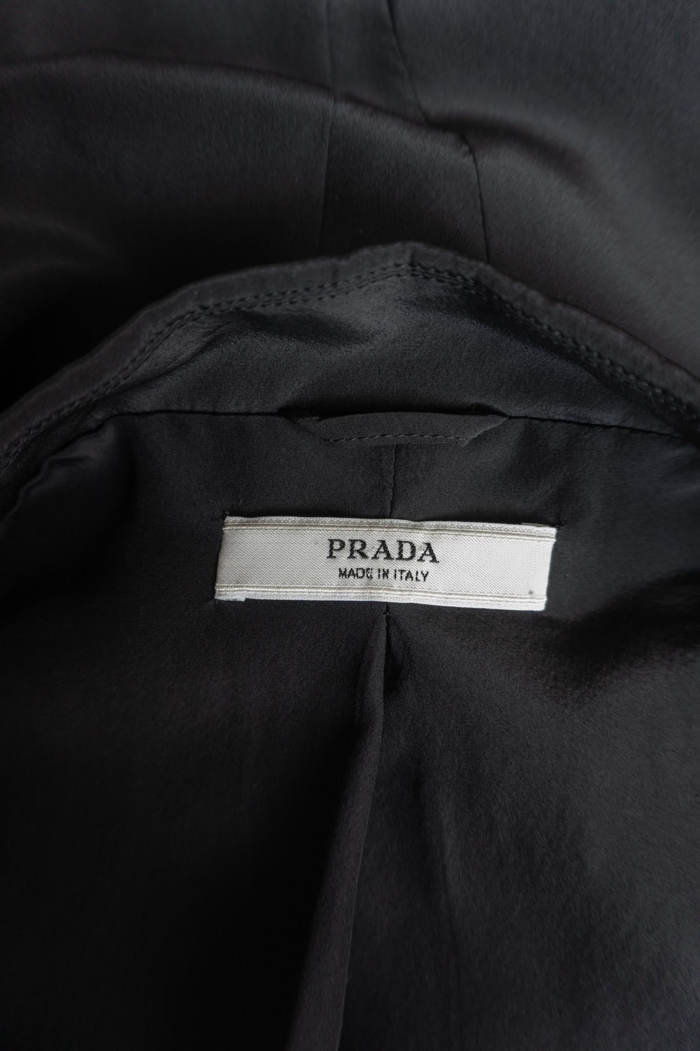 Vintage Prada Blusen Blazer aus reiner Seide, M–L
