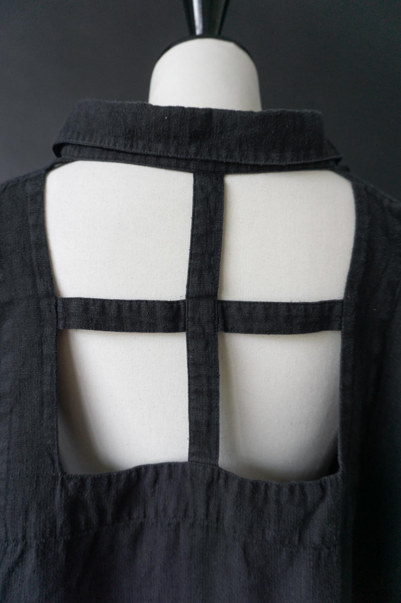 Vintage Cut-Out Bluse, Leinen, M–XL