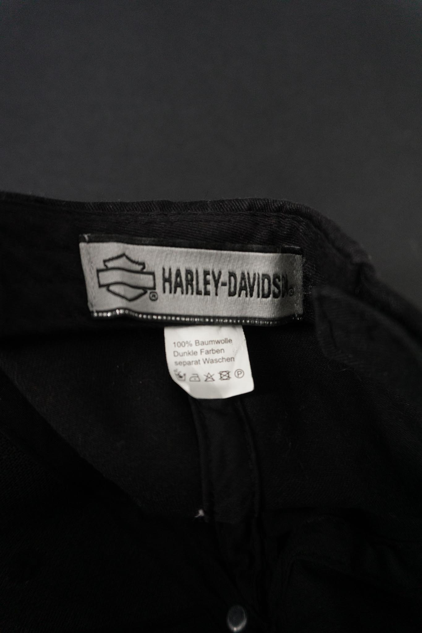 Vintage Harley-Davidson Baseball Cap – schwarze Logo-Kappe aus Baumwolle