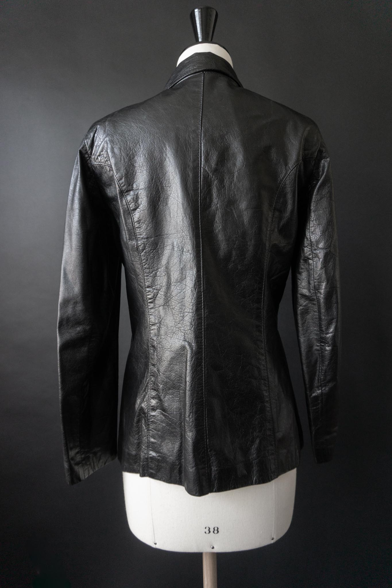 Vintage 70s Lederjacke Echtleder, Zipper, S–M
