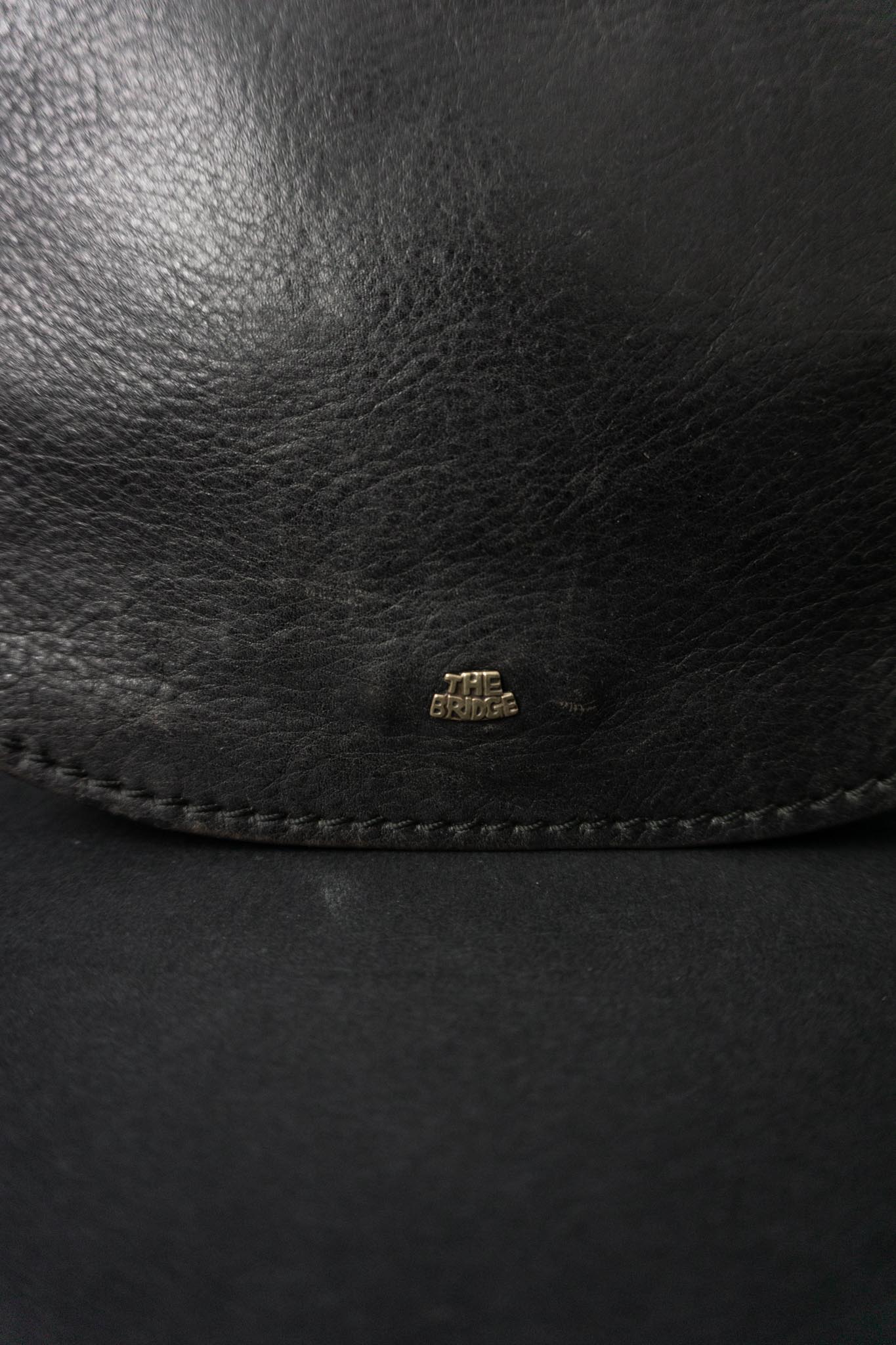 The Bridge Vintage Echtleder Umhängetasche Schwarz Made in Italy