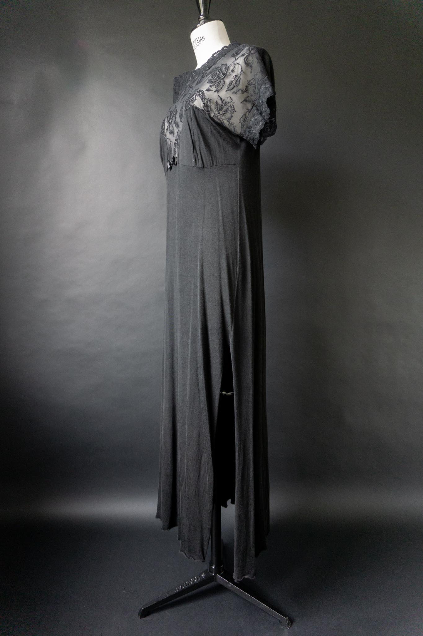 Vintage Maxikleid, Soft Goth Summer Dress, M–L
