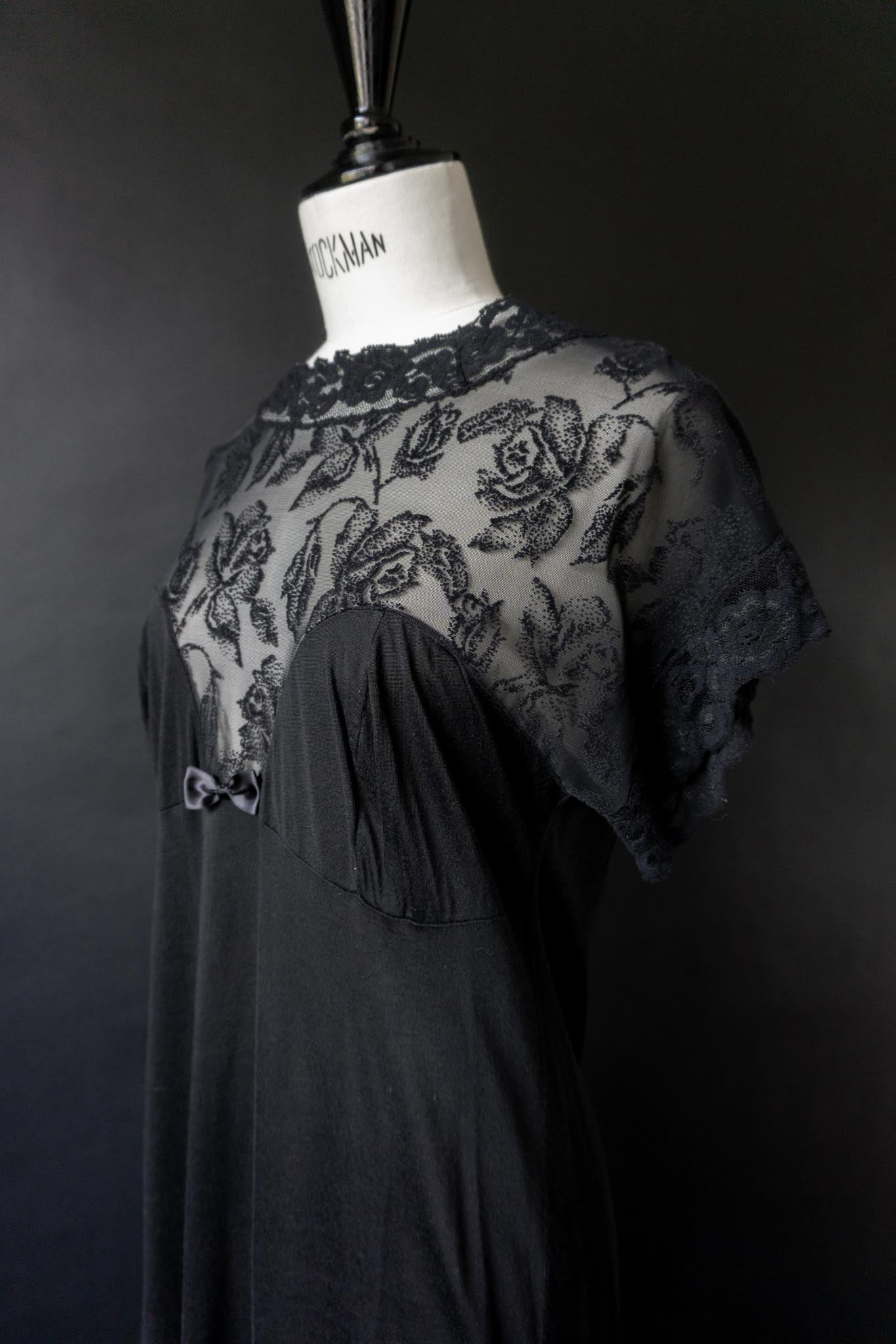 Vintage Maxikleid, Soft Goth Summer Dress, M–L