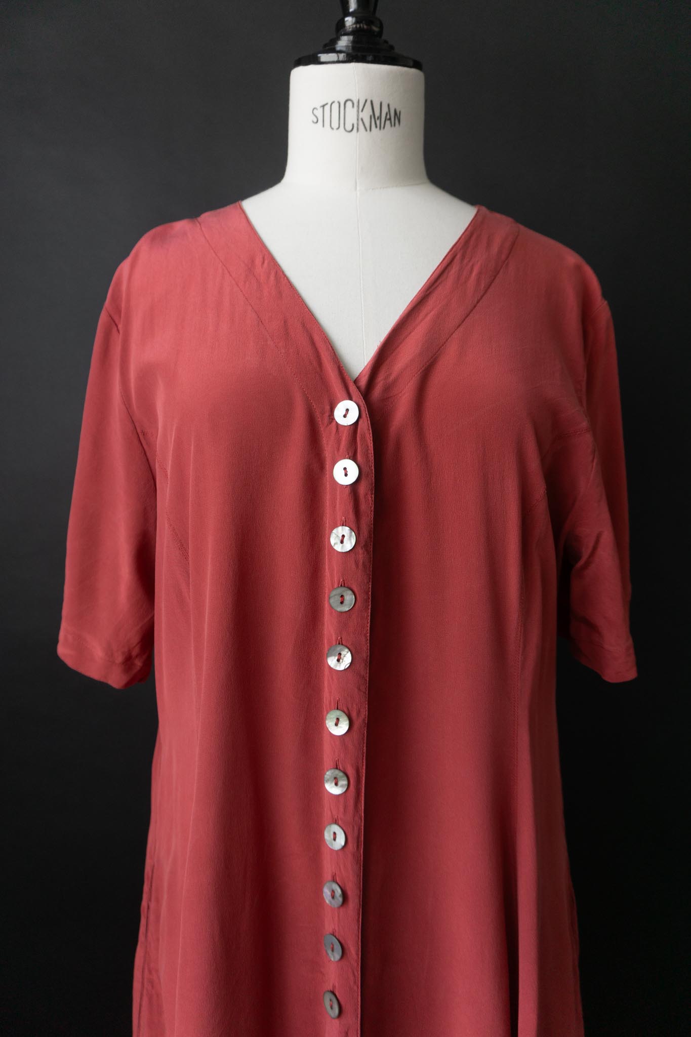 Vintage 80s Maxikleid, Blutrot, M–L