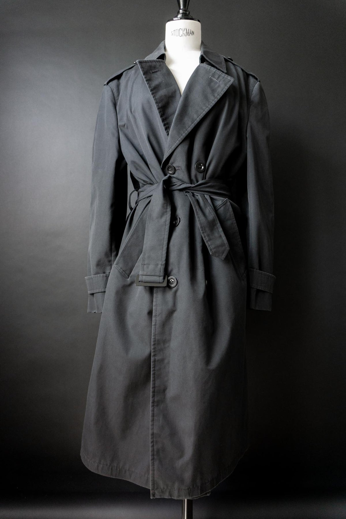 Vintage 80s Trenchcoat, Schwarz, M–L