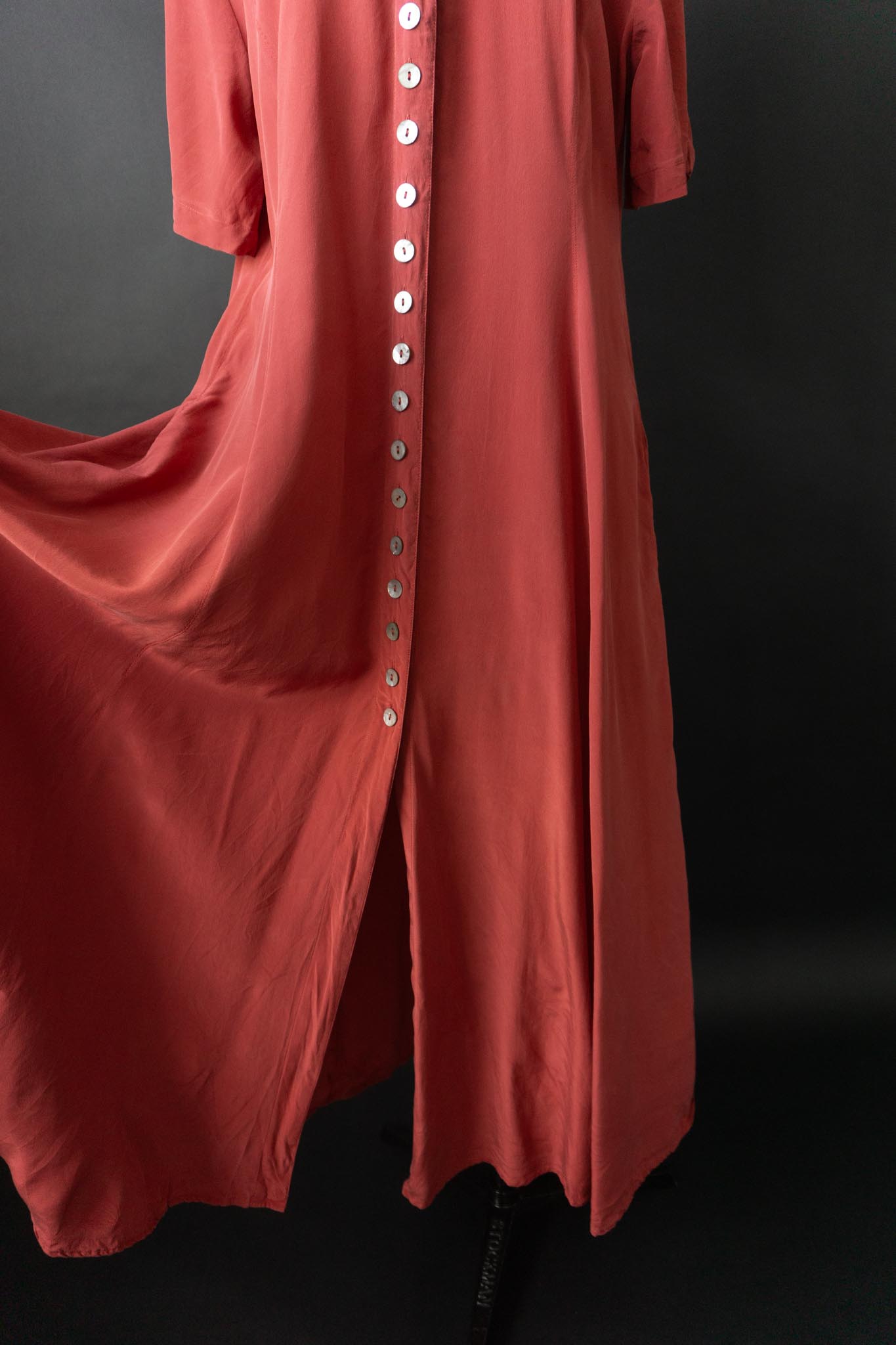 Vintage 80s Maxikleid, Blutrot, M–L