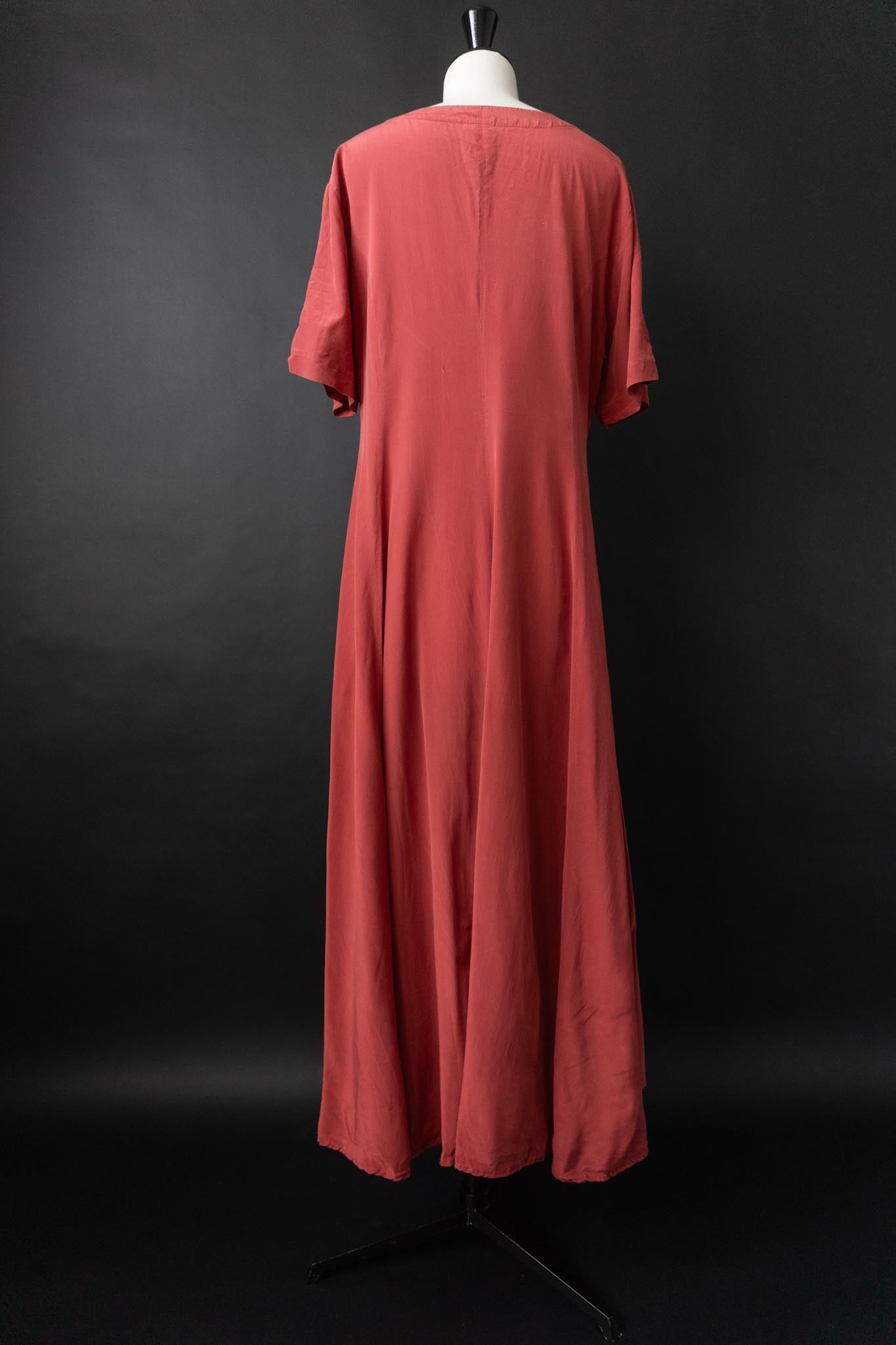 Vintage 80s Maxikleid, Blutrot, M–L