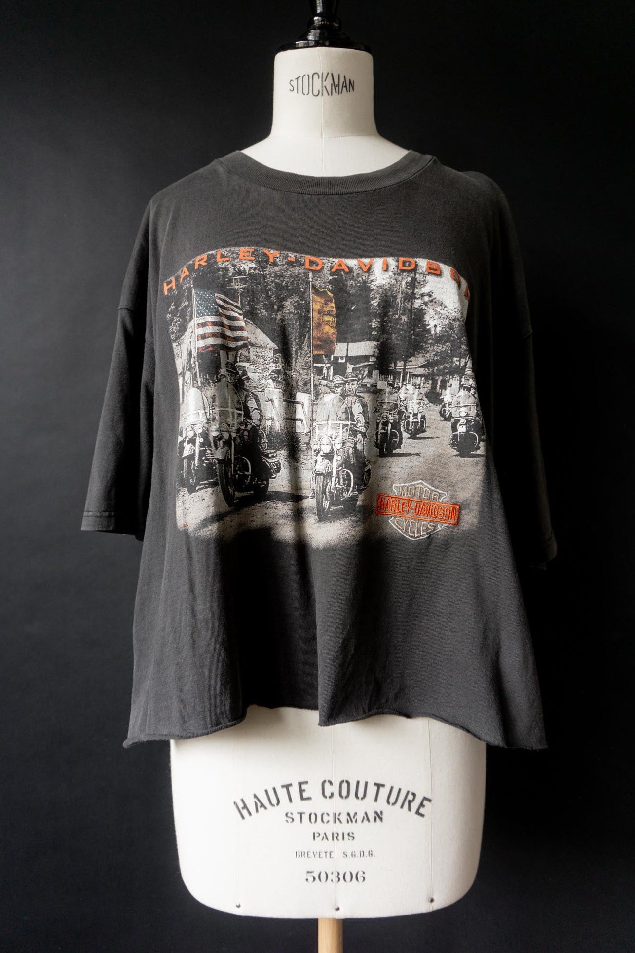 Vintage 1999 Harley-Davidson Cropped T-Shirt, XL
