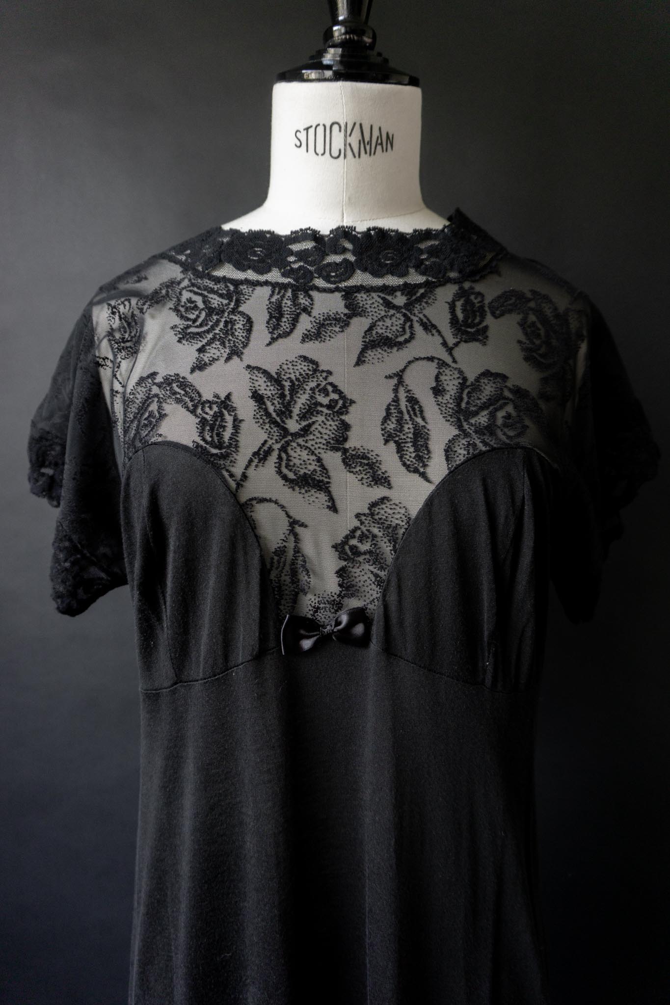 Vintage Maxikleid, Soft Goth Summer Dress, M–L