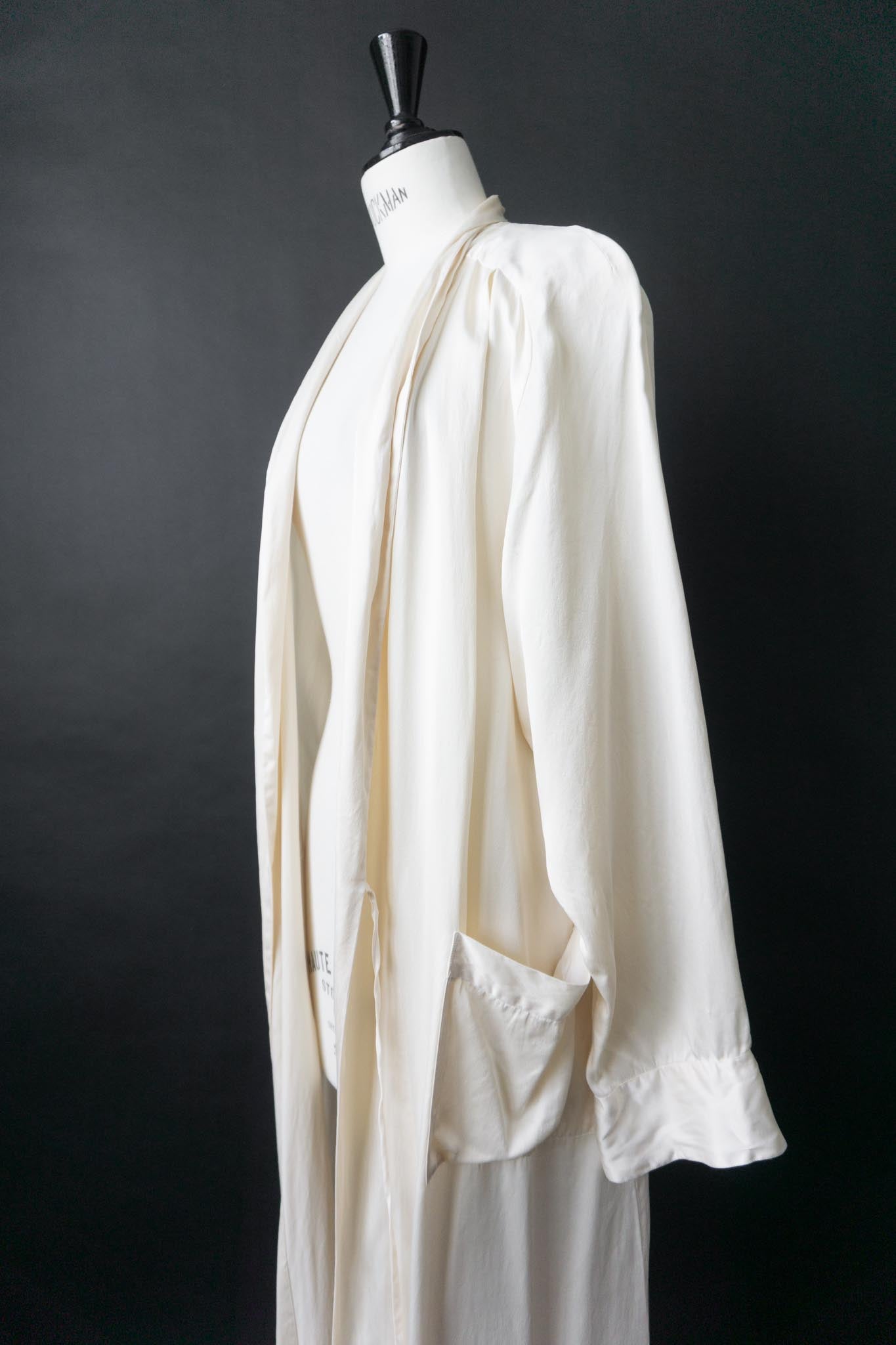 Vintage Kimono, Seide, Creme, M–L
