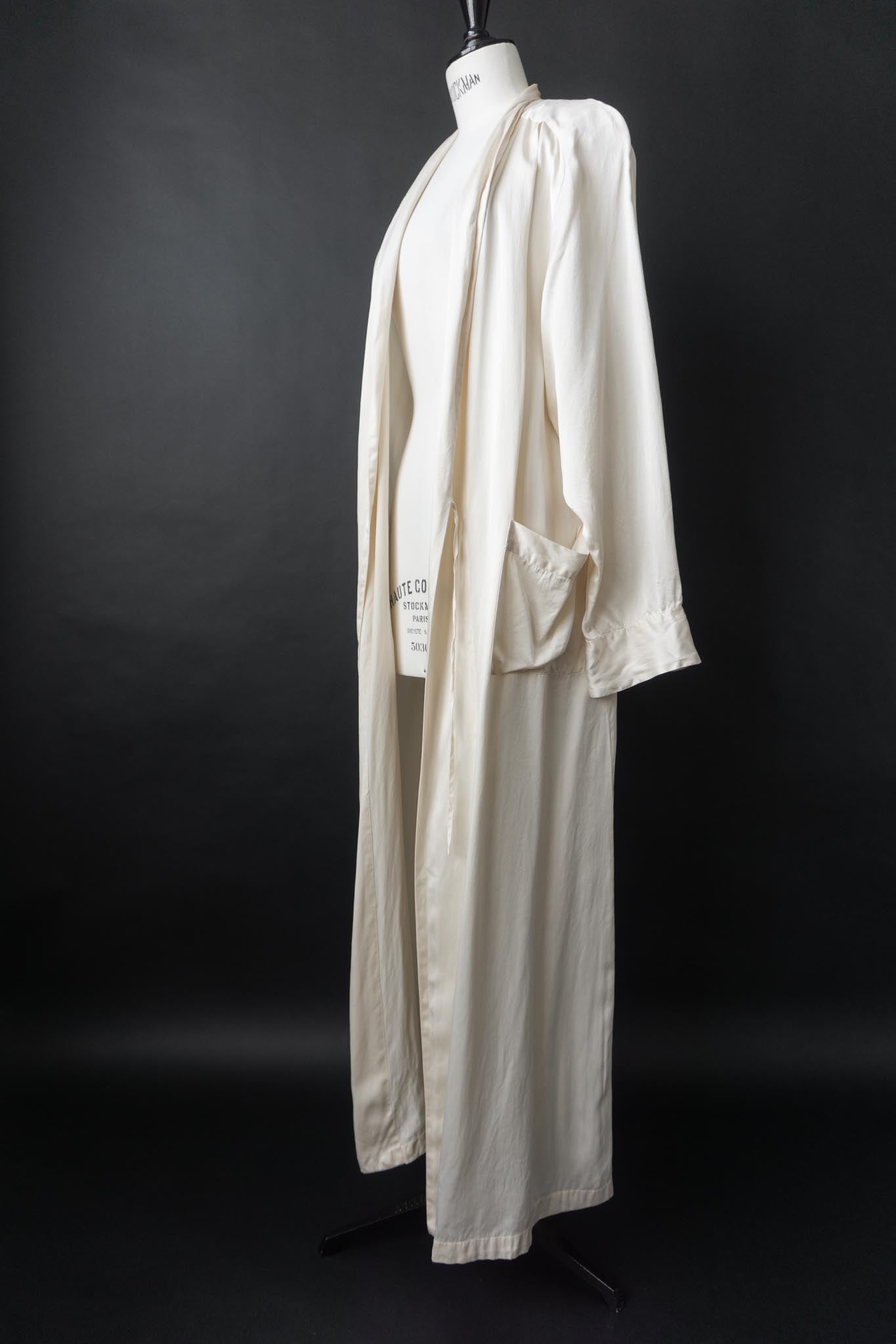 Vintage Kimono, Seide, Creme, M–L