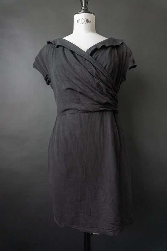 Vintage 80s Minikleid, viskose-Seide, Avantgarde Stil, XS–S
