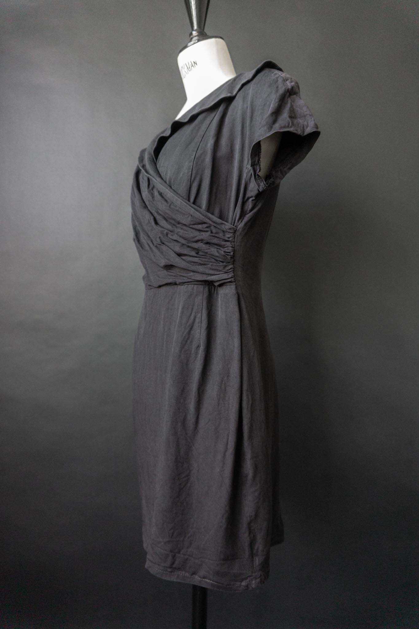 Vintage 80s Minikleid, viskose-Seide, Avantgarde Stil, XS–S
