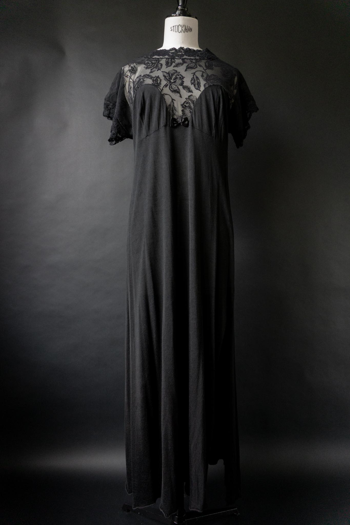 Vintage Maxikleid, Soft Goth Summer Dress, M–L