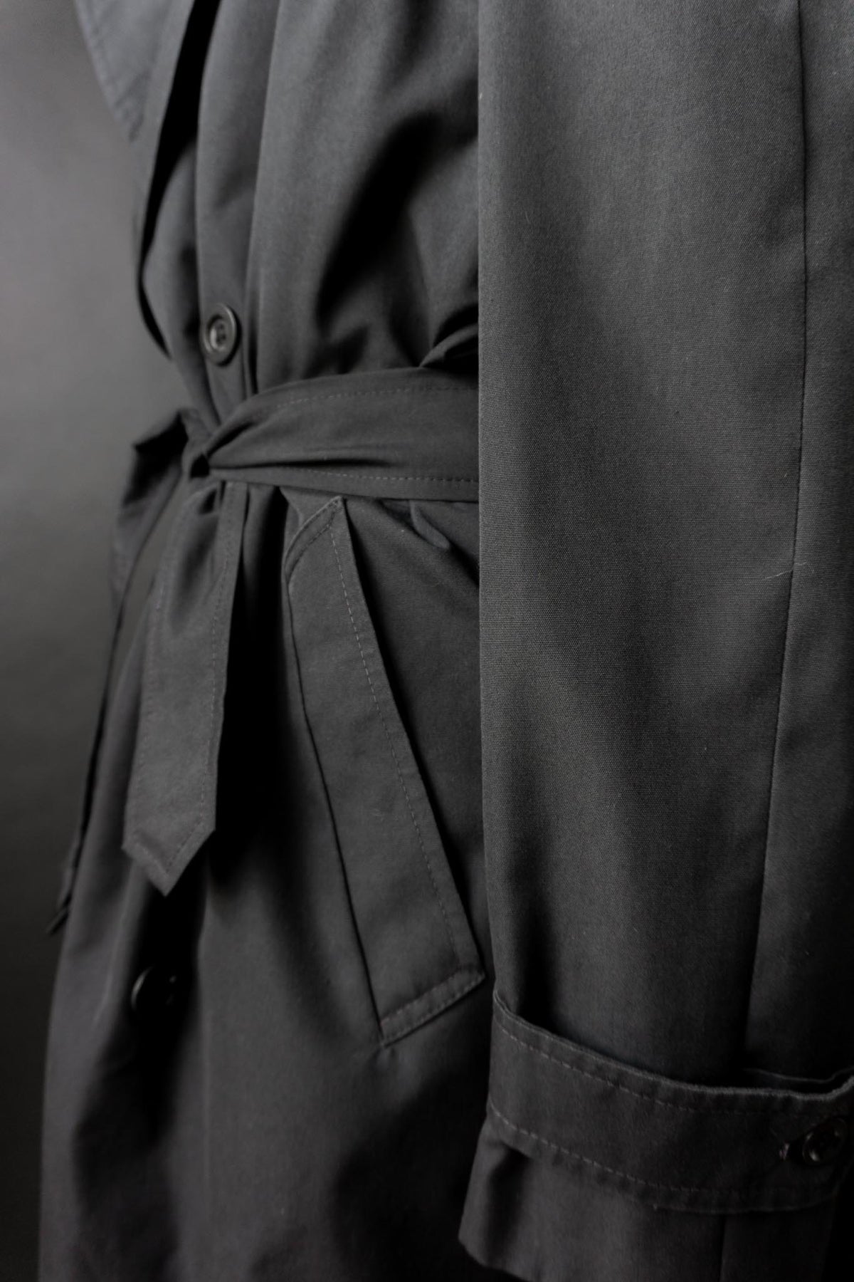 Vintage 80s Trenchcoat, Schwarz, M–L