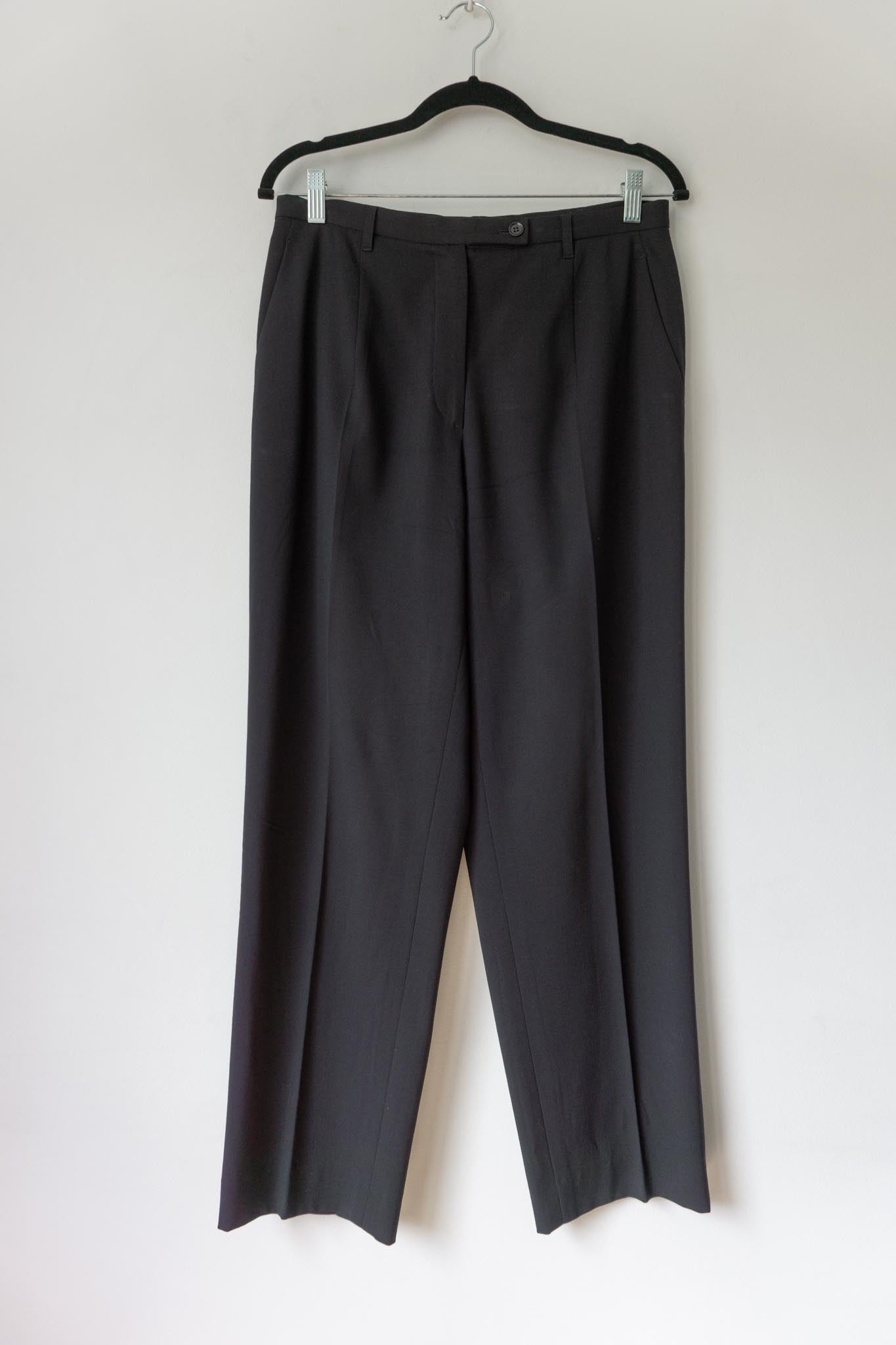 Vintage JIL SANDER 90s Midnight Black Trousers – Made in Italy, M theplaincircle vintage