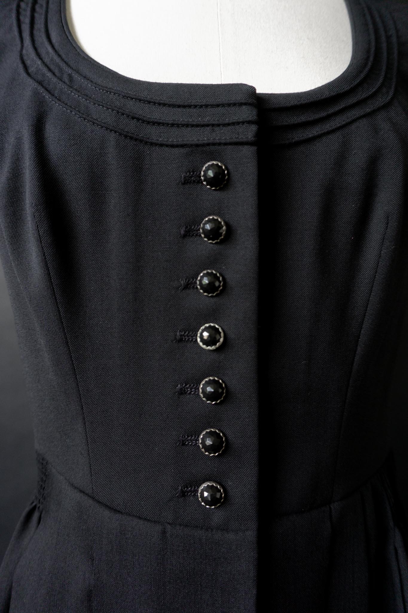Vintage Vintage Dark Folklore Maxikleid in Schwarz mit weitem Rock, M–L
