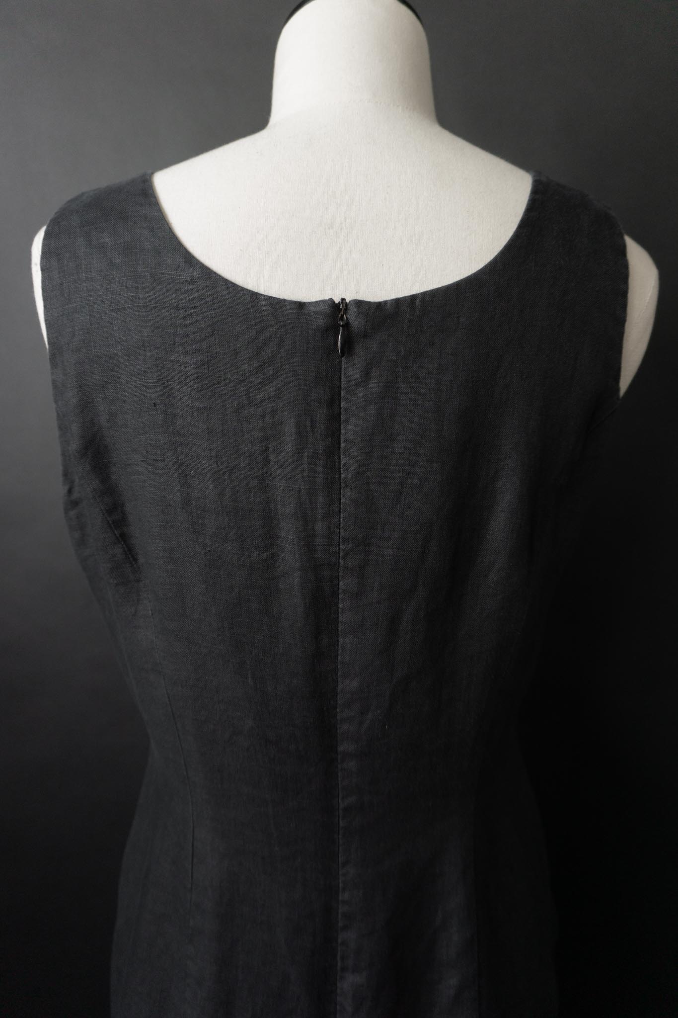 Vintage Blacky Dress Leinenkleid, S–M