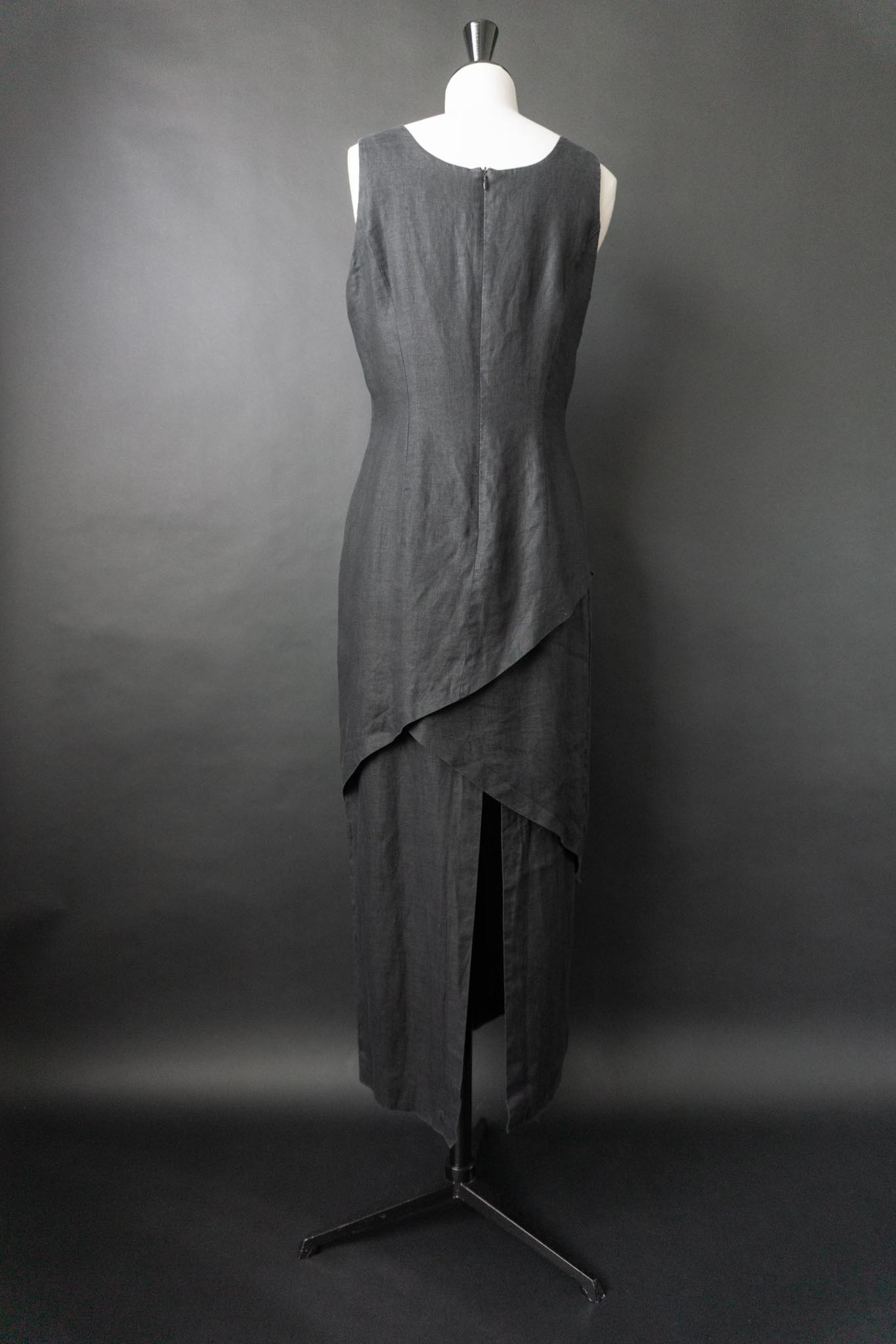 Vintage Blacky Dress Leinenkleid, S–M
