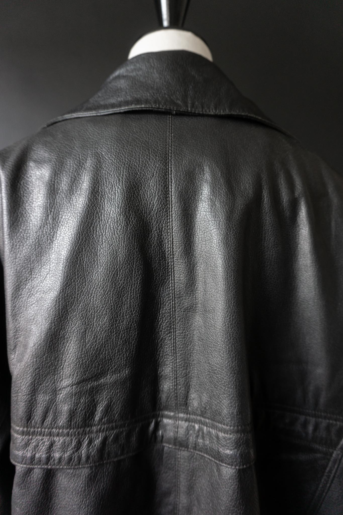 Vintage 90s Avantgarde Ledermantel, asymmetrisch, M–L
