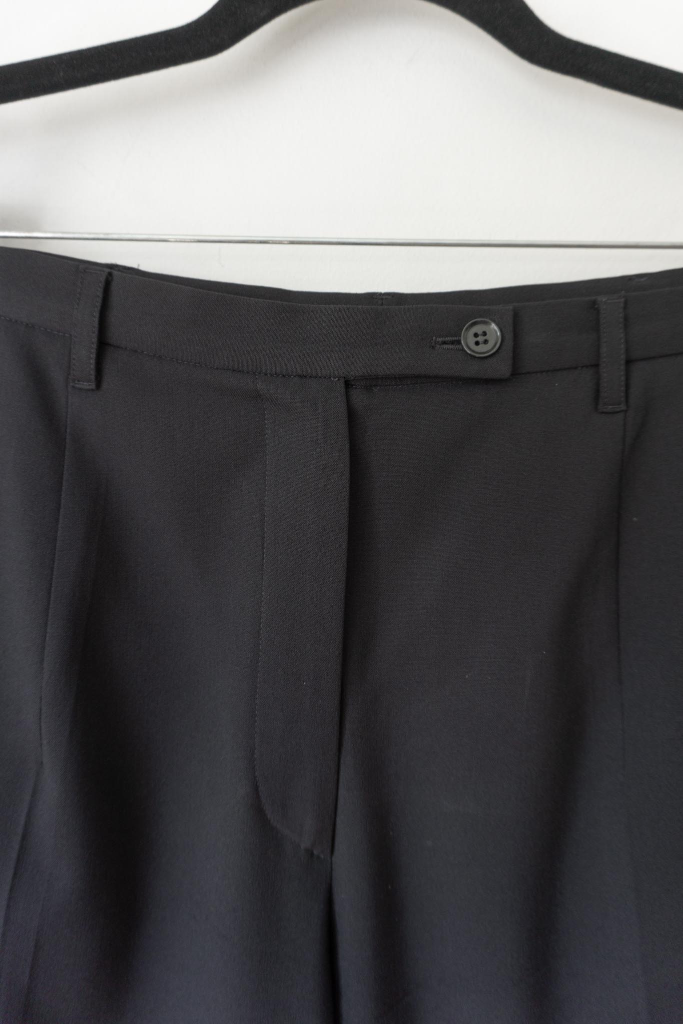Vintage JIL SANDER 90s Midnight Black Trousers – Made in Italy, M theplaincircle vintage