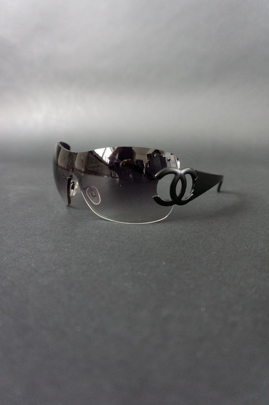 Vintage Chanel Shield Sonnenbrille Karl Lagerfeld Ära