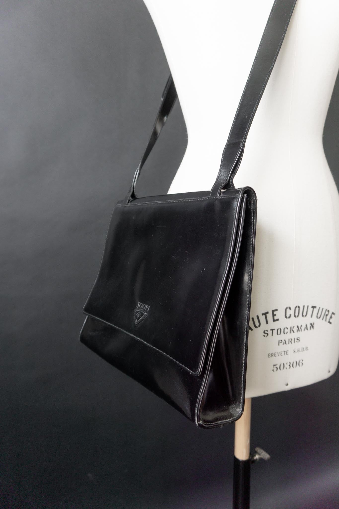 Vintage 90s Joop Handtasche, Echtleder, Goth