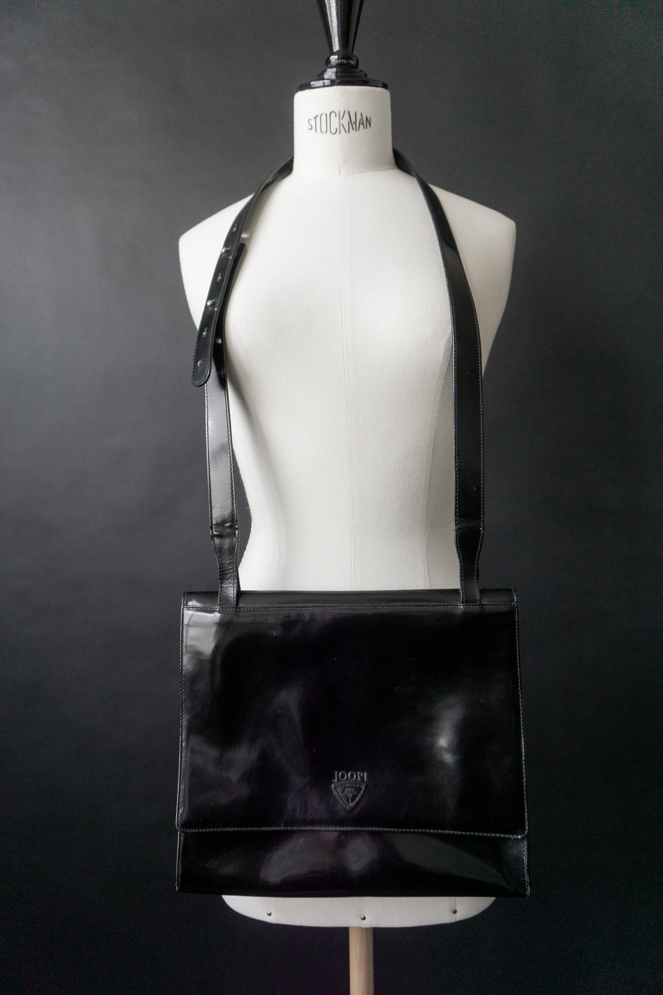 Vintage 90s Joop Handtasche, Echtleder, Goth