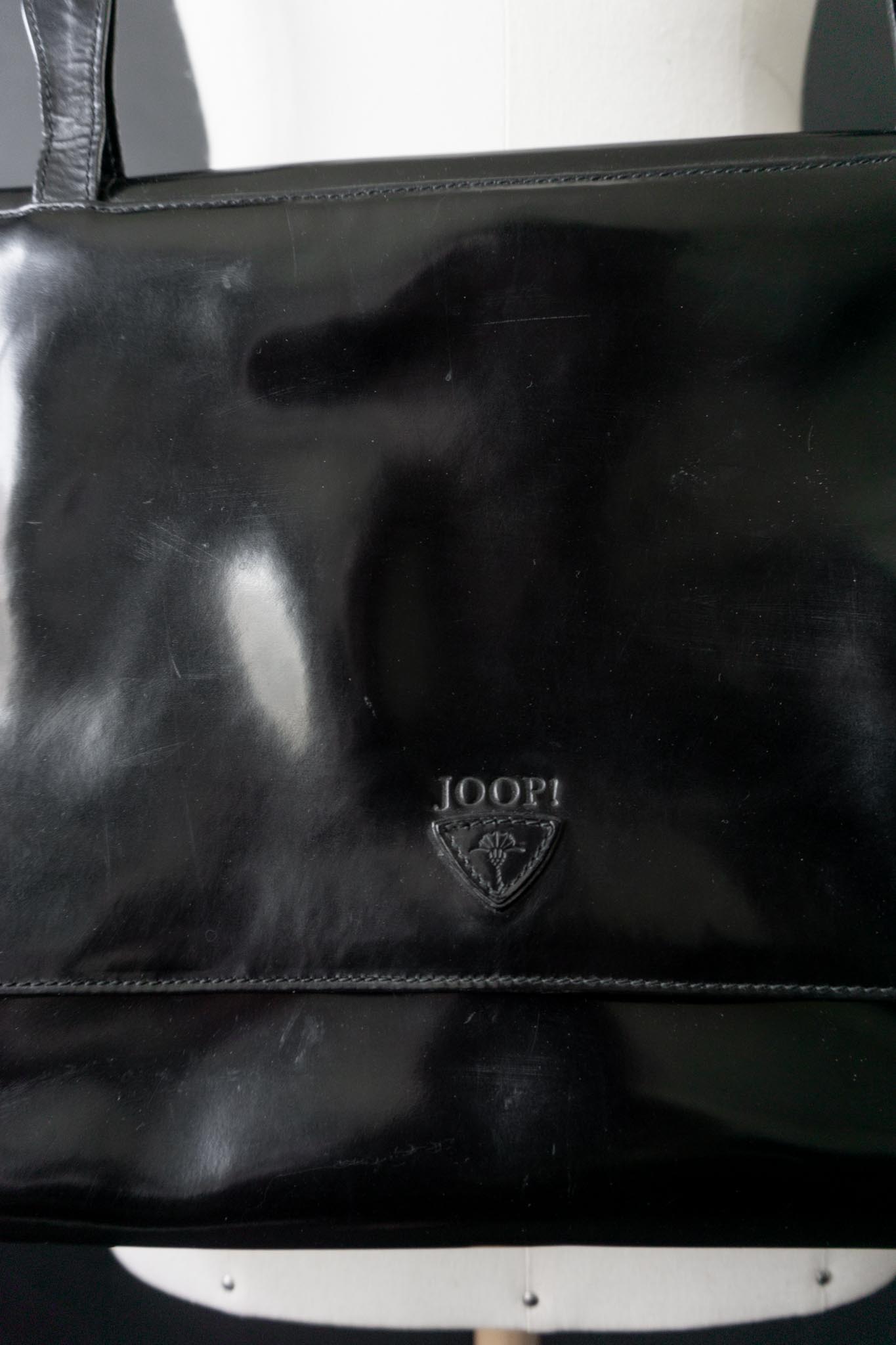 Vintage 90s Joop Handtasche, Echtleder, Goth