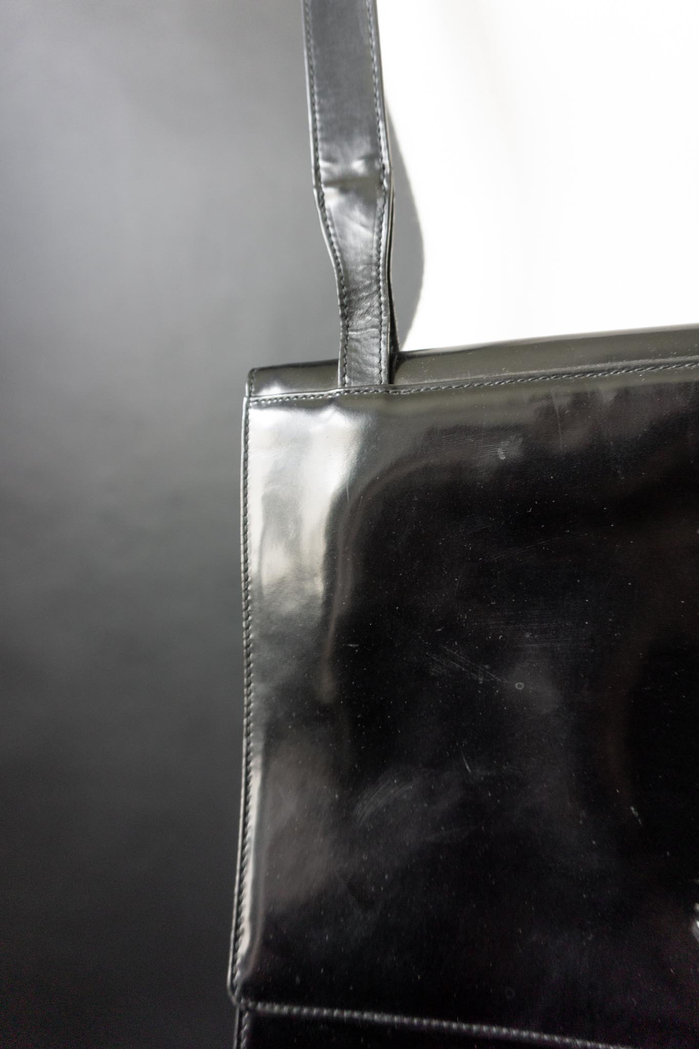 Vintage 90s Joop Handtasche, Echtleder, Goth