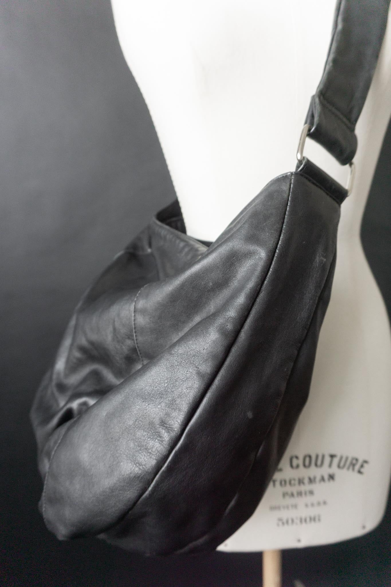 Vintage 90s Hobo Bag, Echtleder