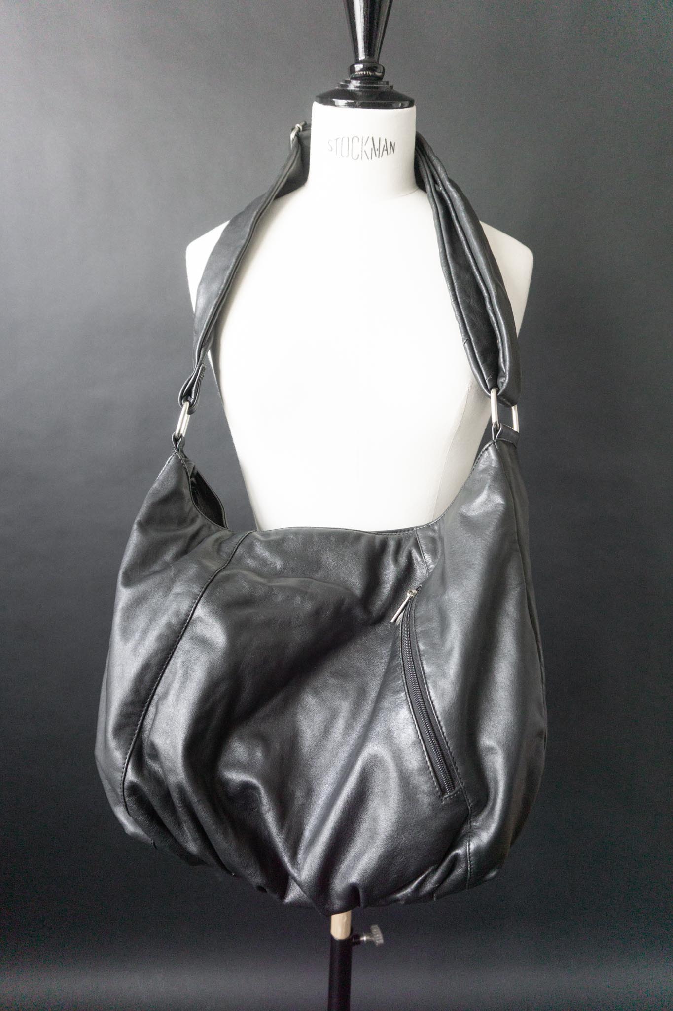 Vintage 90s Hobo Bag, Echtleder