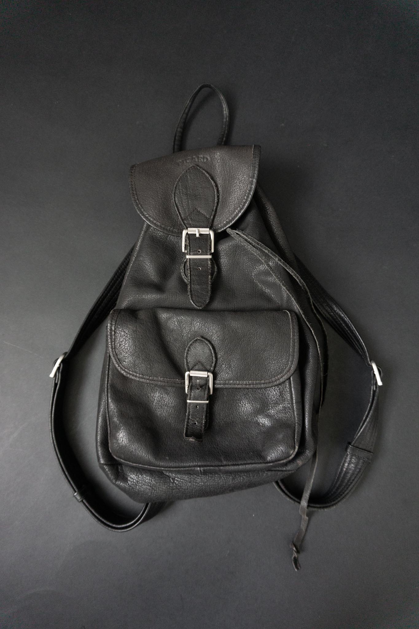 Vintage 90s Rucksack, Echtleder, Grunge