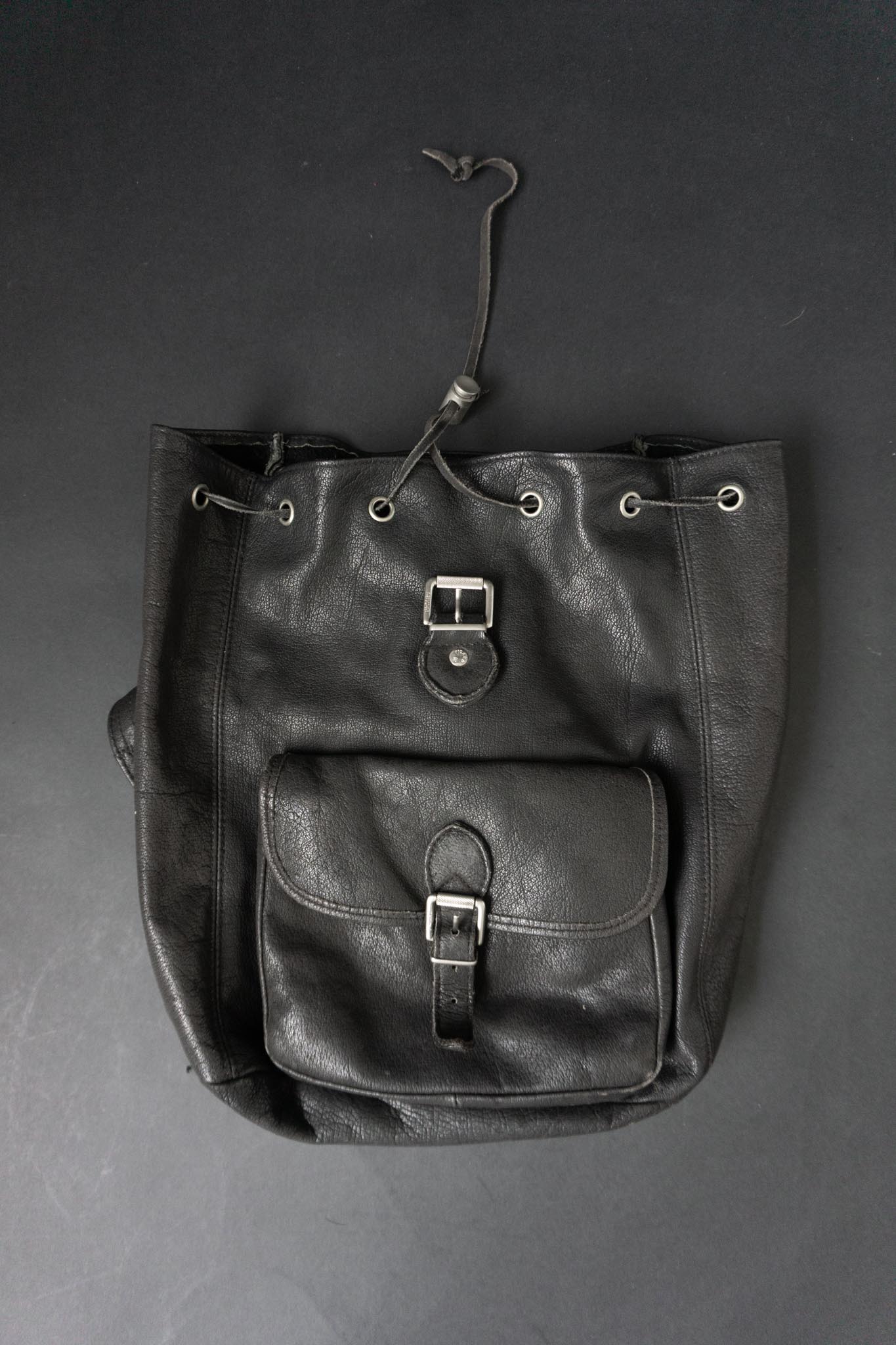 Vintage 90s Rucksack, Echtleder, Grunge