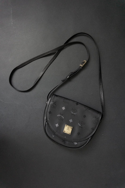 Vintage 80s MCM Crossbody Tasche Schwarz