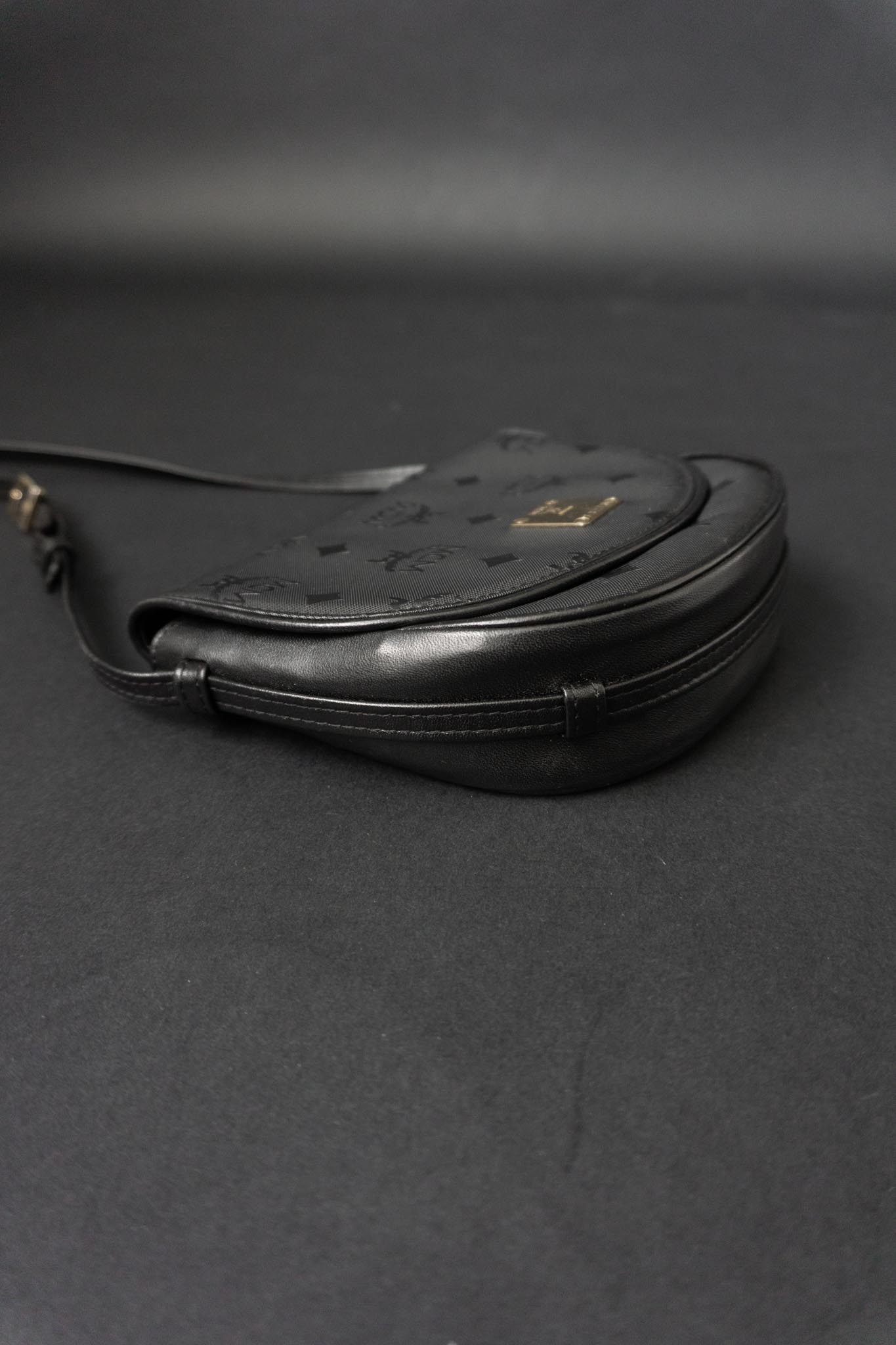 Vintage 80s MCM Crossbody Tasche Schwarz