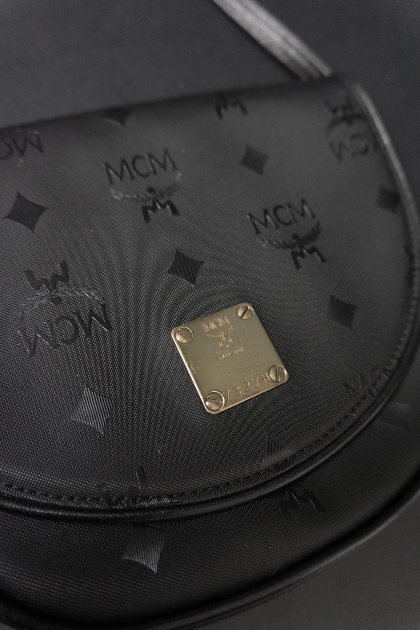 Vintage 80s MCM Crossbody Tasche Schwarz