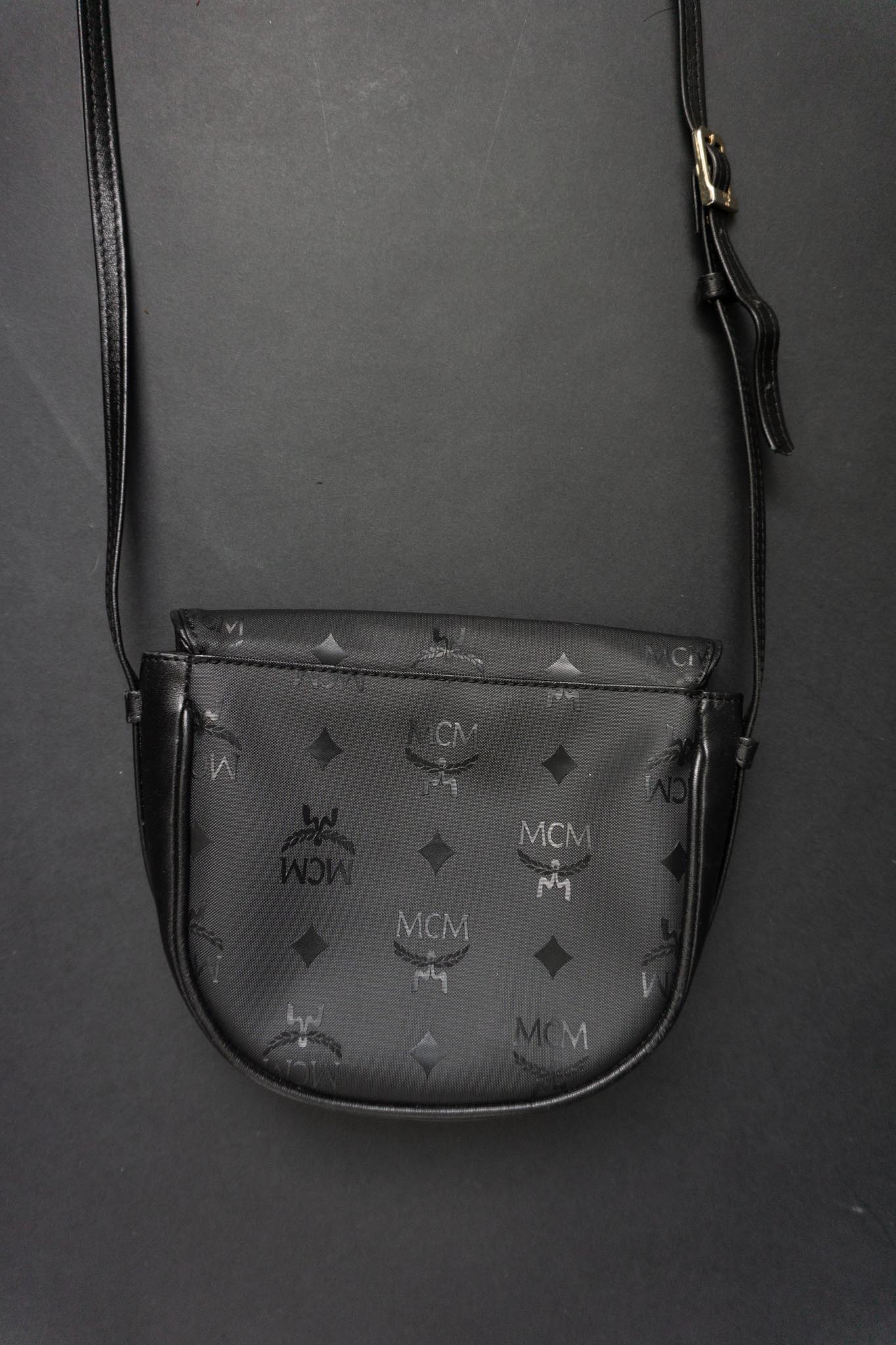 Vintage 80s MCM Crossbody Tasche Schwarz