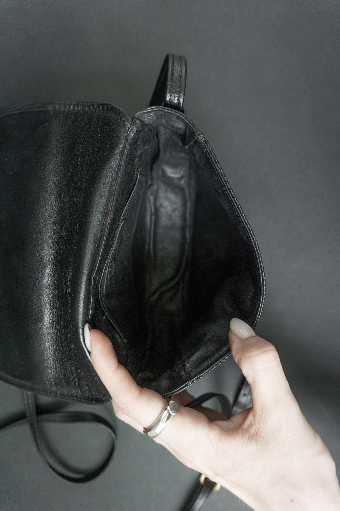 Vintage 80s MCM Crossbody Tasche Schwarz