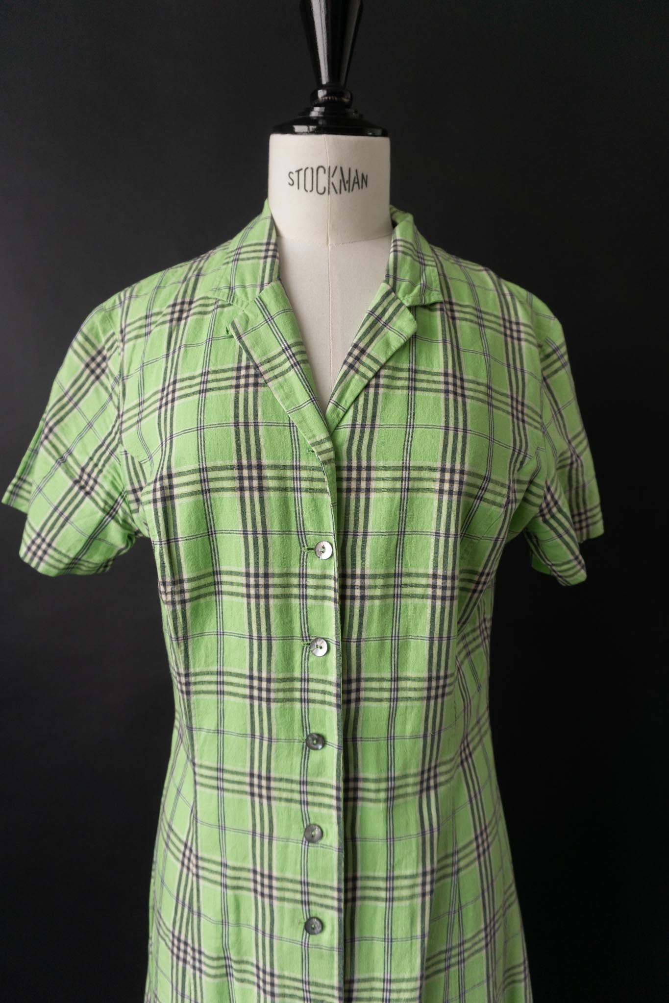 Vintage 90s Esprit Maxikleid in Type O Negative Green, XS–S