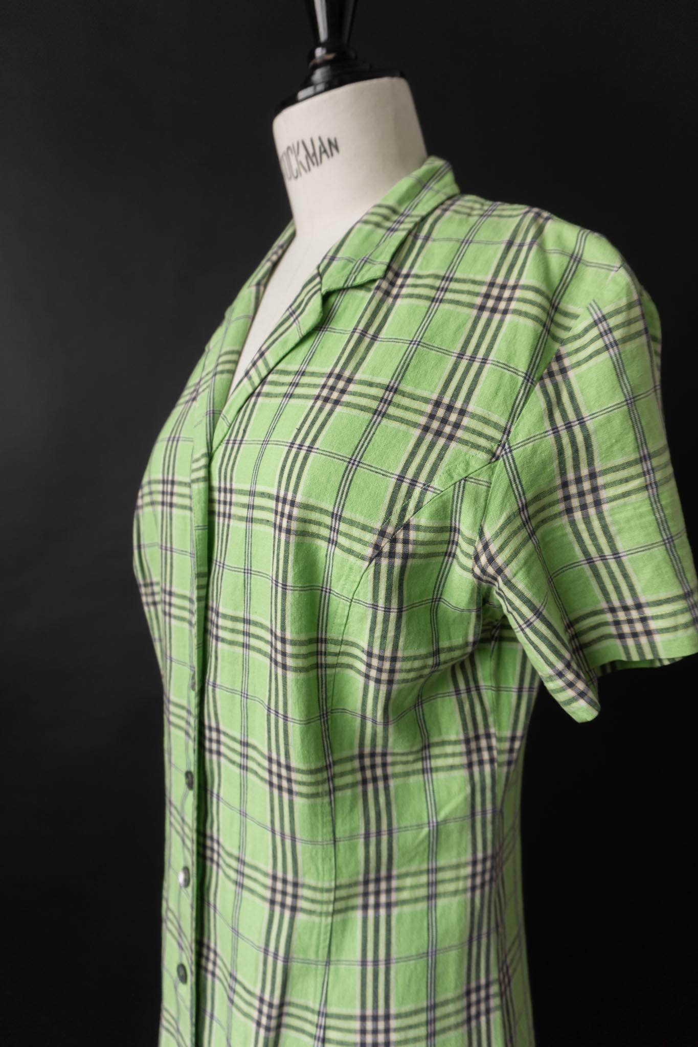 Vintage 90s Esprit Maxikleid in Type O Negative Green, XS–S