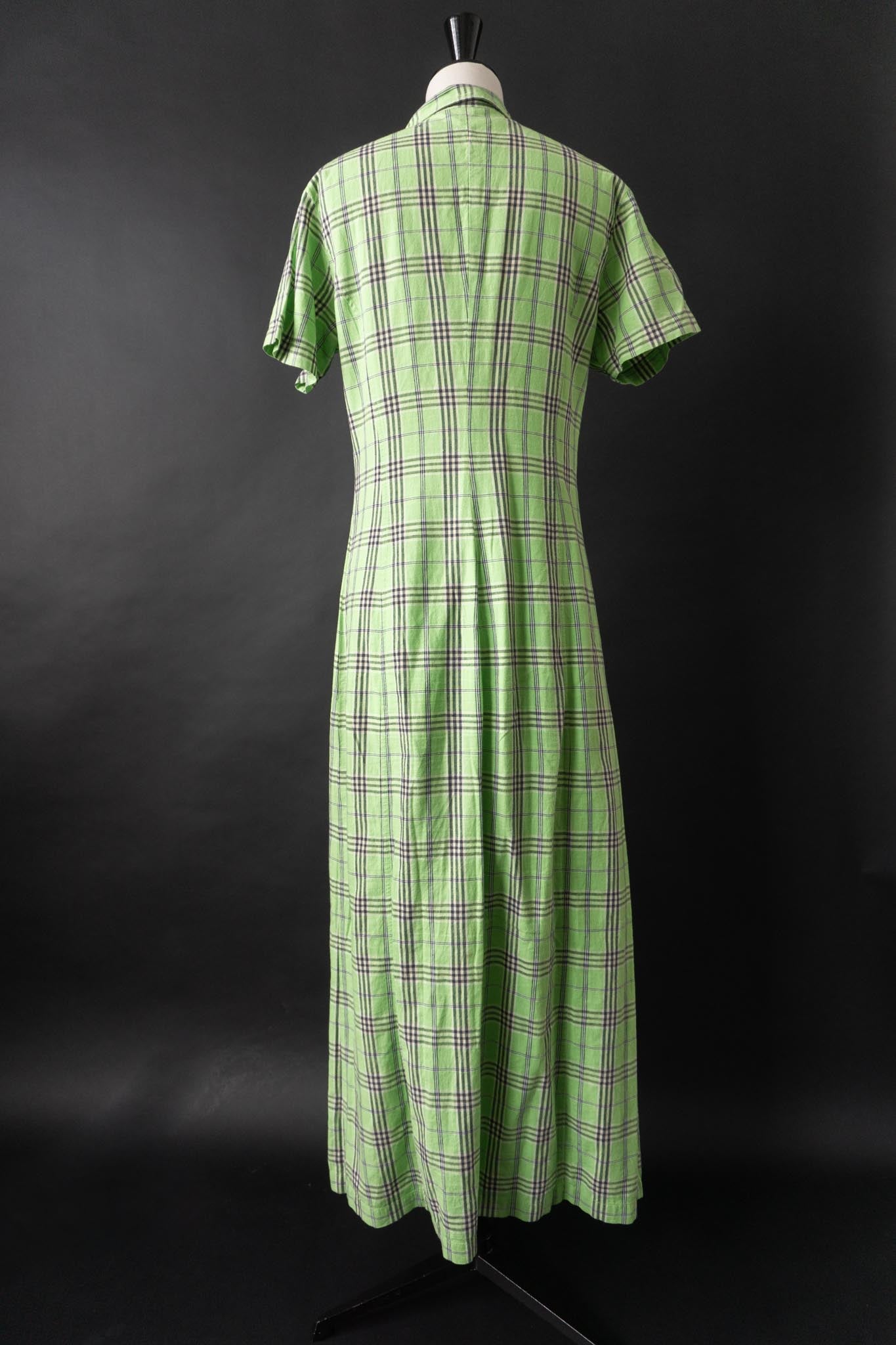 Vintage 90s Esprit Maxikleid in Type O Negative Green, XS–S